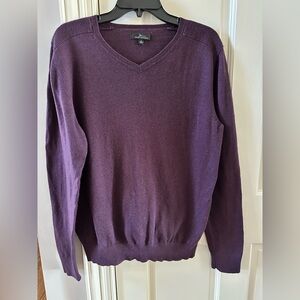 Marc Anthony Men's V-Neck Sweater in Deep Plum